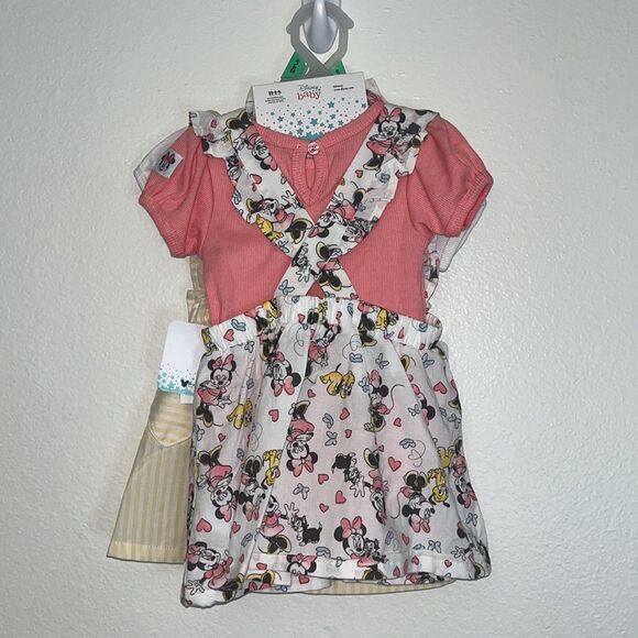 Disney Baby Pinafore Dresses x3 Mini Mouse, Pluto, 101 Dalmatians, lion king - Picture 12 of 14